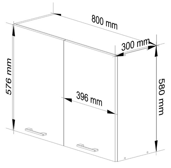 Závesná kuchynská skrinka 80 cm VERMINA - biela