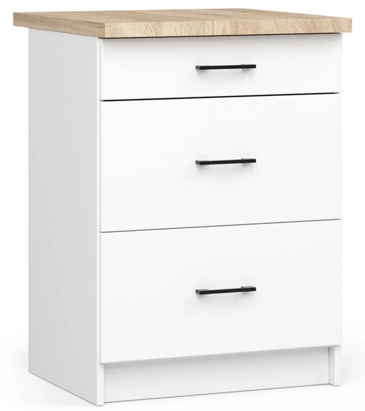 Kuchynská skrinka so šuplíkmi 60 cm VERMINA - biela