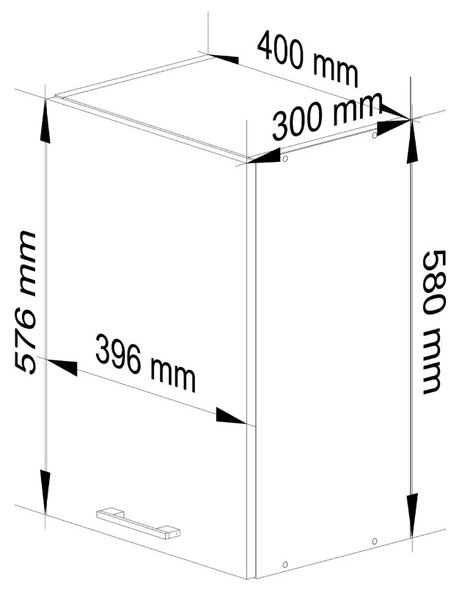 Závesná kuchynská skrinka 40 cm VERMINA - biela