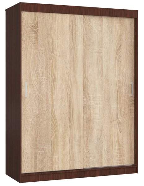 Priestranná šatníková skriňa 150 cm VALESTRA - wenge / dub sonoma