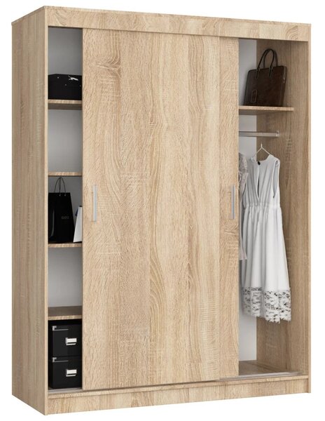Priestranná šatníková skriňa 150 cm VALESTRA - dub sonoma