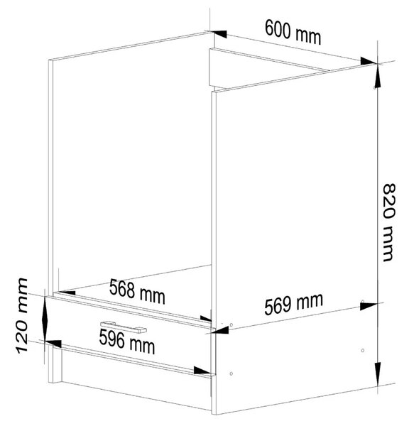 Sporáková skrinka 60 cm VERMINA - biela