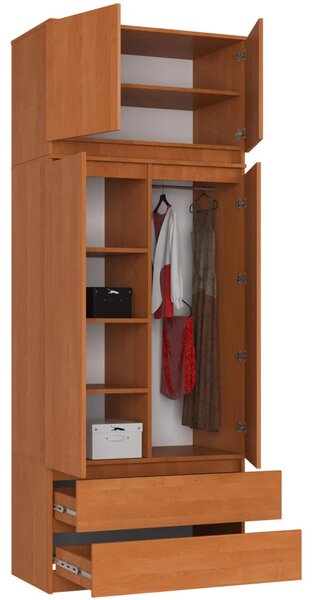 Šatníková skriňa s nástavcom 90 cm LOTA - jelša
