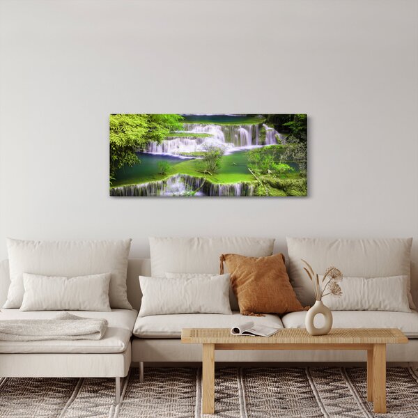 Obrázok - Vodopády Huay Mae Khamin, Kanchanaburi, Thajsko (120x50 cm)