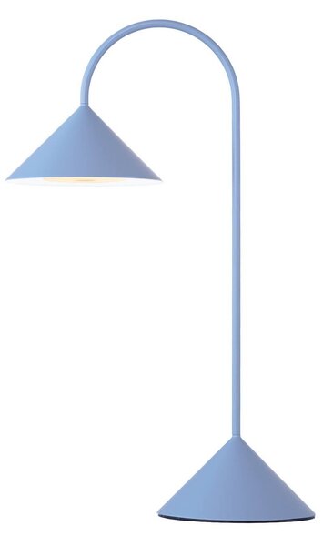 FRANDSEN stolová LED lampa na batérie Grasp, svetlo modrá, výška 47 cm, Modrá, kov, Dizajn, Stolová lampa