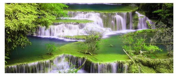Obrázok - Vodopády Huay Mae Khamin, Kanchanaburi, Thajsko (120x50 cm)