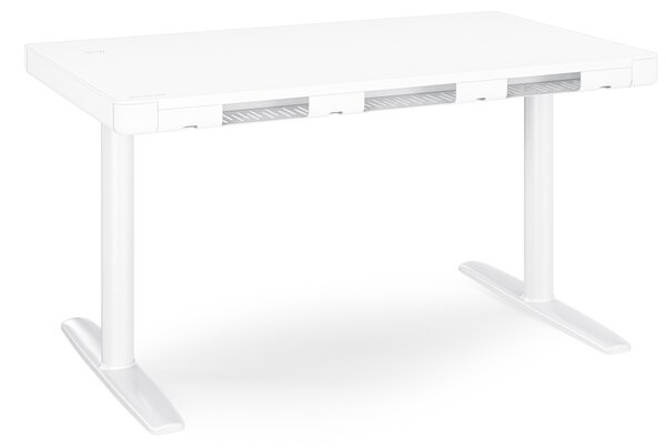 Elektrický písací stôl sit-stand so zásuvkou a bezdrôtovou nabíjačkou Qi biely, 1200 mm: ELLIS