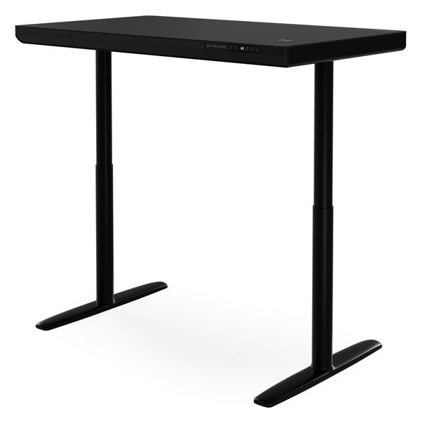 Elektrický písací stôl sit-stand so zásuvkou a bezdrôtovou nabíjačkou Qi čierny, 1200 mm: ELLIS