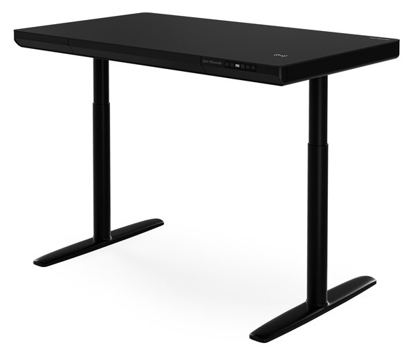 Elektrický písací stôl sit-stand so zásuvkou a bezdrôtovou nabíjačkou Qi čierny, 1200 mm: ELLIS
