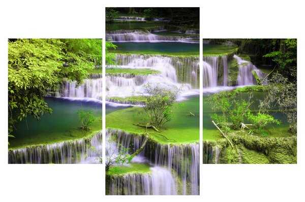 Obrázok - Vodopády Huay Mae Khamin, Kanchanaburi, Thajsko (90x60 cm)