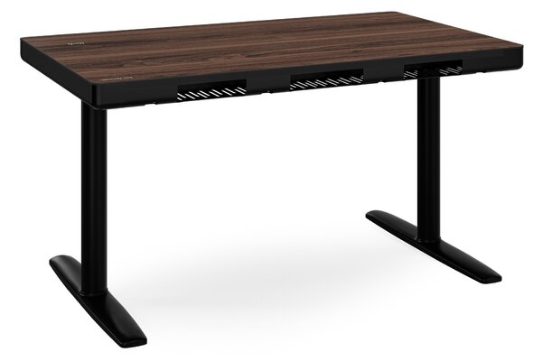 Elektrický písací stôl sit-stand so zásuvkou a bezdrôtovou nabíjačkou Qi čierny/orech, 1200 mm: ELLIS