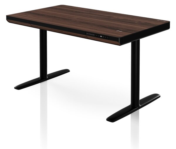 Elektrický písací stôl sit-stand so zásuvkou a bezdrôtovou nabíjačkou Qi čierny/orech, 1200 mm: ELLIS