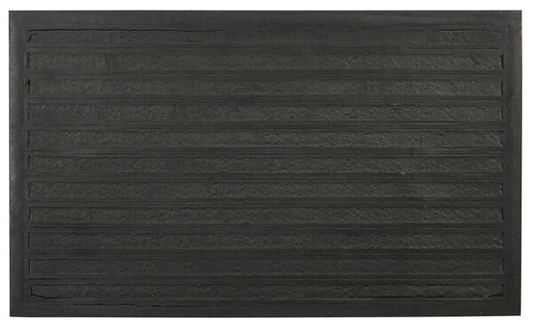 Rohožka prírodná a čierna polyester guma 45 x 75 cm PVC povlak pruhovaná protišmyková rohož do interiéru moderná