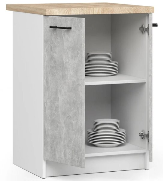 Dolná kuchynská skrinka 60 cm VERMINA - biela / betón
