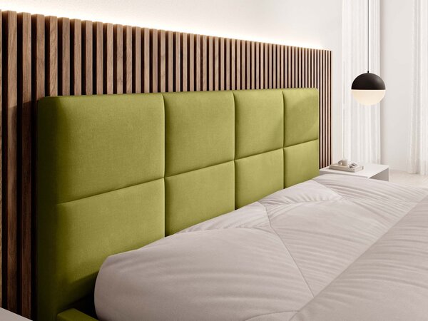 Čalúnená manželská posteľ s úložným priestorom Rinimi Slim 140x200 - olivová
