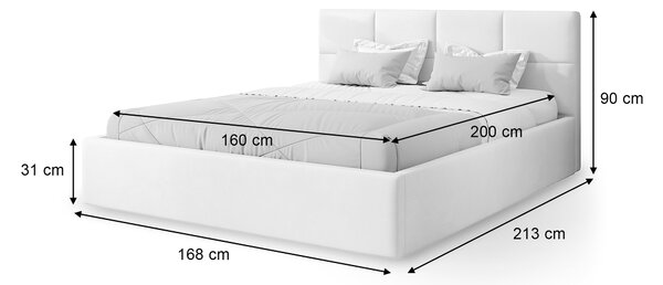 Čalúnená manželská posteľ s úložným priestorom Rinimi Slim 160x200 - studená béžová
