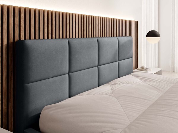 Čalúnená manželská posteľ s úložným priestorom Rinimi Slim 140x200 - tmavosivá