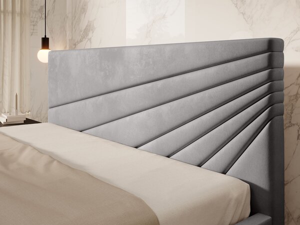 Čalúnená manželská posteľ s úložným priestorom Morenzo Slim 140x200 - sivá