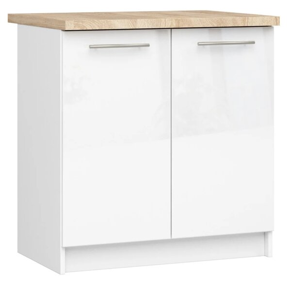 Dolná kuchynská skrinka 80 cm VERMINA - biela / biela lesklá
