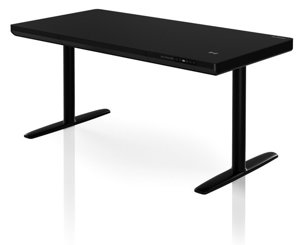 Elektrický písací stôl sit-stand so zásuvkou a bezdrôtovou nabíjačkou Qi čierny, 1400 mm: ELLIS