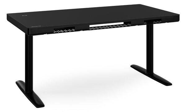 Elektrický písací stôl sit-stand so zásuvkou a bezdrôtovou nabíjačkou Qi čierny, 1400 mm: ELLIS