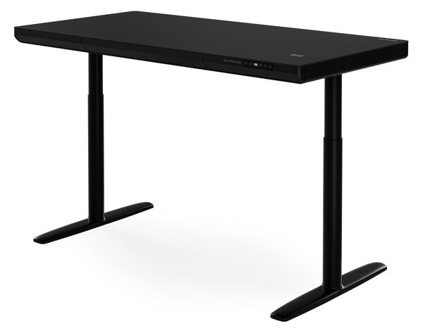 Elektrický písací stôl sit-stand so zásuvkou a bezdrôtovou nabíjačkou Qi čierny, 1400 mm: ELLIS