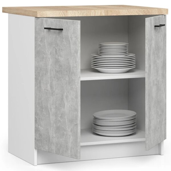 Dolná kuchynská skrinka 80 cm VERMINA - biela / betón
