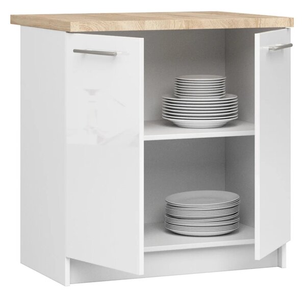 Dolná kuchynská skrinka 80 cm VERMINA - biela / biela lesklá
