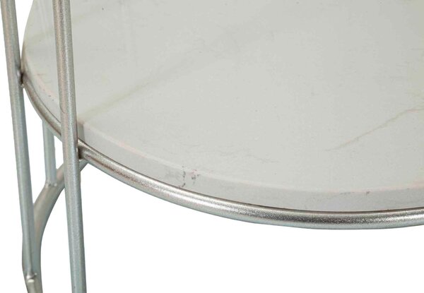 KONFERENČNÝ STOLÍK, strieborná, kov, kameň, 40/76/40 cm - Stolíky do obývačky, Online Only