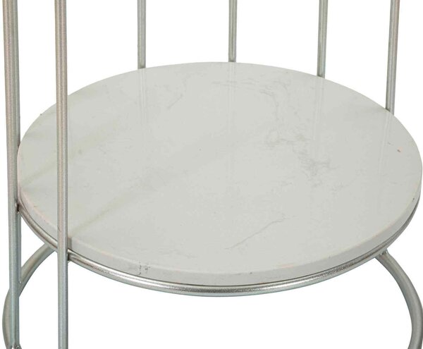 KONFERENČNÝ STOLÍK, strieborná, kov, kameň, 40/76/40 cm - Stolíky do obývačky, Online Only
