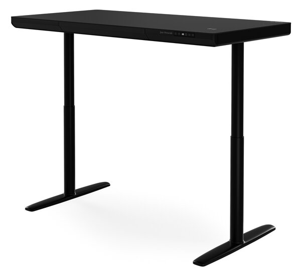 Elektrický písací stôl sit-stand so zásuvkou a bezdrôtovou nabíjačkou Qi čierny, 1400 mm: ELLIS