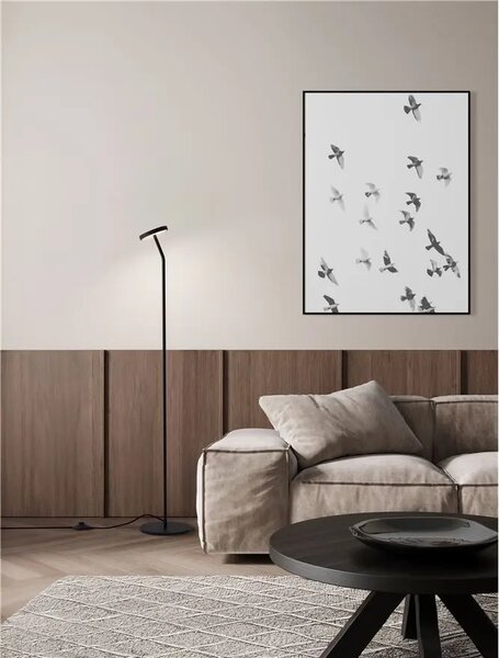 LED čierna stojaca lampa Logos