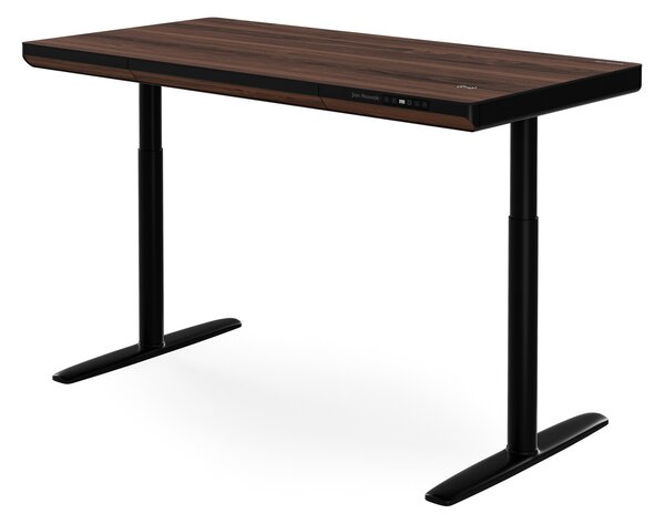 Elektrický písací stôl sit-stand so zásuvkou a bezdrôtovou nabíjačkou Qi čierny/orech, 1400 mm: ELLIS