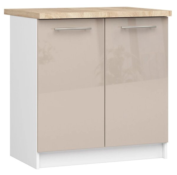 Dolná kuchynská skrinka 80 cm VERMINA - biela / cappuccino lesklá