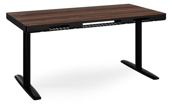 Elektrický písací stôl sit-stand so zásuvkou a bezdrôtovou nabíjačkou Qi čierny/orech, 1400 mm: ELLIS
