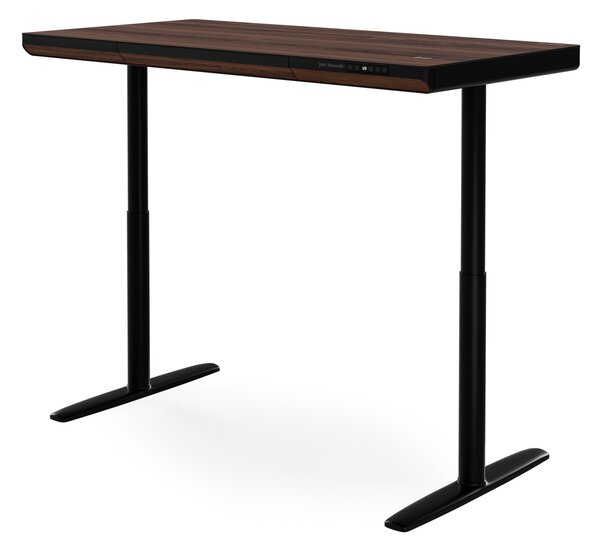 Elektrický písací stôl sit-stand so zásuvkou a bezdrôtovou nabíjačkou Qi čierny/orech, 1400 mm: ELLIS