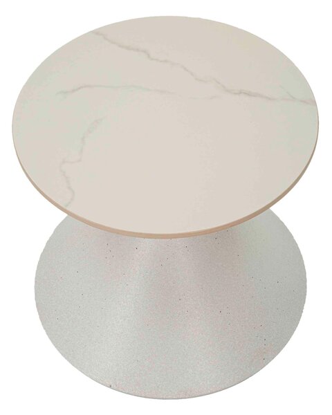 KONFERENČNÝ STOLÍK, biela, kov, keramika, 42/42/40 cm - Stolíky do obývačky, Online Only