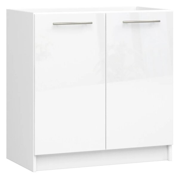Drezová skrinka 80 cm VERMINA - biela / biela lesklá