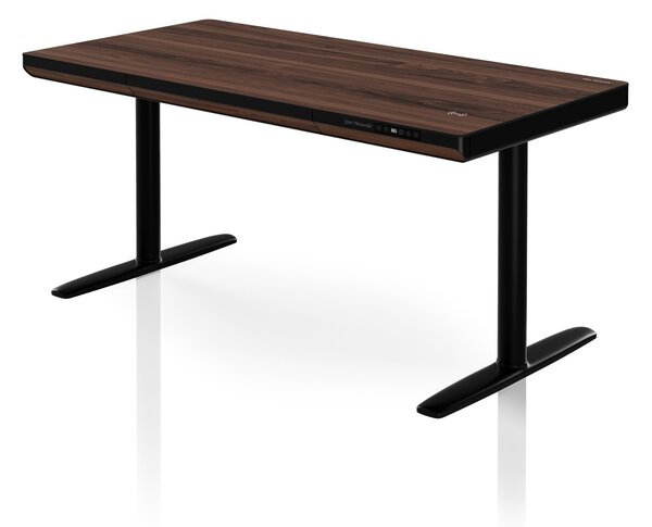 Elektrický písací stôl sit-stand so zásuvkou a bezdrôtovou nabíjačkou Qi čierny/orech, 1400 mm: ELLIS