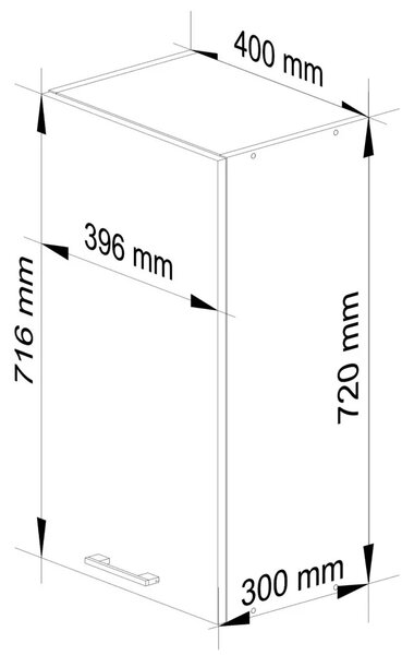 Horná kuchynská skrinka 40 cm VERMINA - biela / cappuccino lesklá