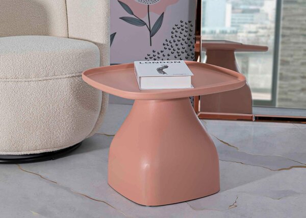 KONFERENČNÝ STOLÍK, ružová, plast, 48/48/38 cm - Online Only obývacie izby, Online Only