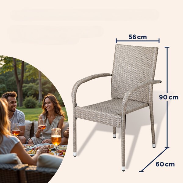 Ratanové stoličky Comfort 4 ks - krémová