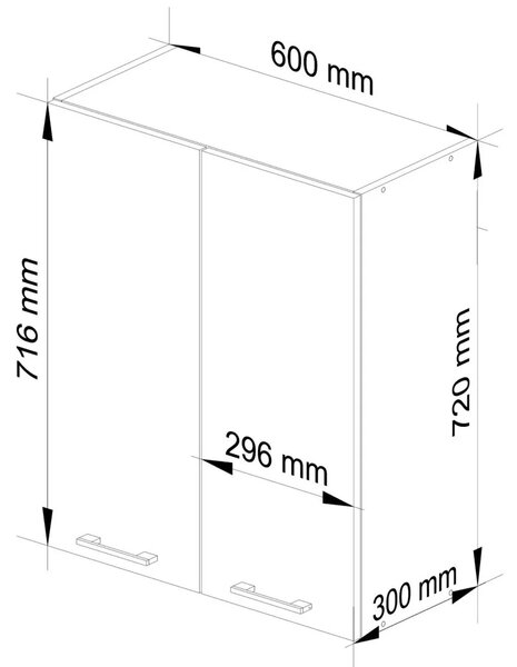 Horná kuchynská skrinka 60 cm VERMINA - biela / biela lesklá