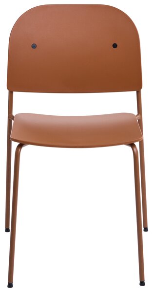 Sada 2 jedálenských stoličiek oranžová plastové sedadlo kovový rám a nohy minimalistický škandinávsky štýl kuchyňa jedáleň