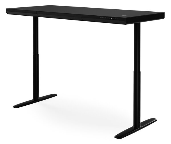 Elektrický písací stôl sit-stand so zásuvkou a bezdrôtovou nabíjačkou Qi čierny, 1600 mm: ELLIS