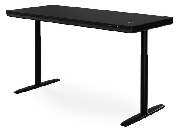 Elektrický písací stôl sit-stand so zásuvkou a bezdrôtovou nabíjačkou Qi čierny, 1600 mm: ELLIS