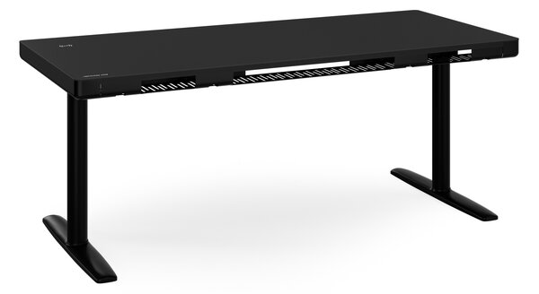 Elektrický písací stôl sit-stand so zásuvkou a bezdrôtovou nabíjačkou Qi čierny, 1600 mm: ELLIS