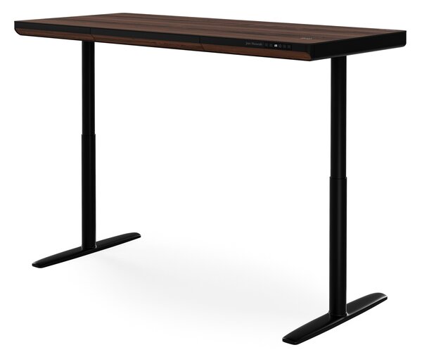 Elektrický písací stôl sit-stand so zásuvkou a bezdrôtovou nabíjačkou Qi čierny/orech, 1600 mm: ELLIS