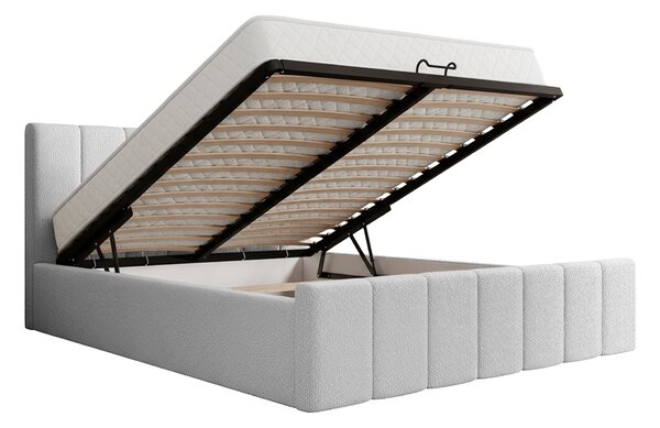 Manželská čalúnená posteľ s úložným priestorom Flavio Slim 160x200 - svetlosivá