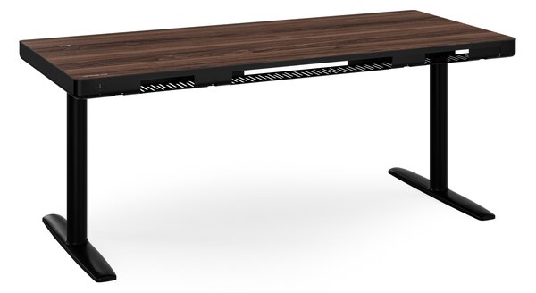 Elektrický písací stôl sit-stand so zásuvkou a bezdrôtovou nabíjačkou Qi čierny/orech, 1600 mm: ELLIS